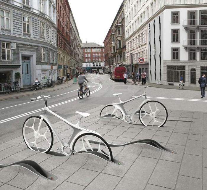 possibilidades futurísticas de suporte de bicicleta única design-economia de espaço-armazenamento