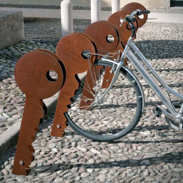 Suporte de bicicleta único suporte de bicicleta design feito de aço galvanizado montagem com chave de piso