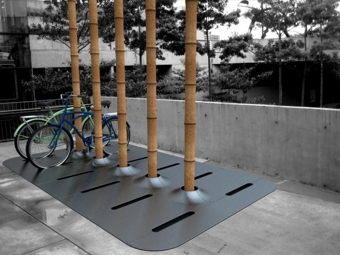 Bamboo sticks-bike-park-bike-racks-design-public-spaces-create