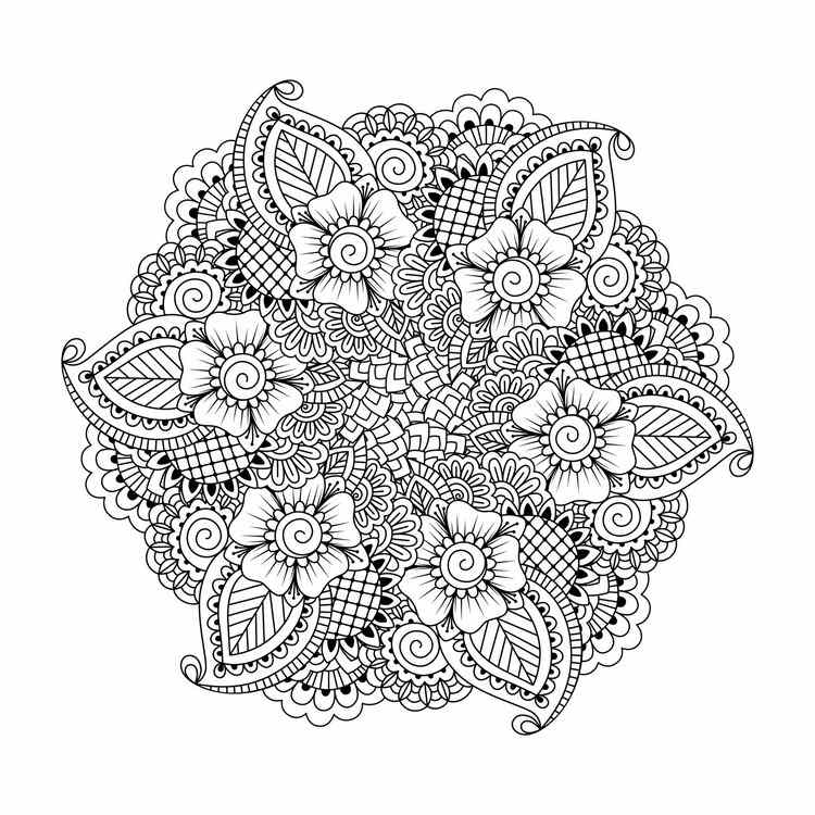 Imprima páginas para colorir para adultos - difícil de mandala