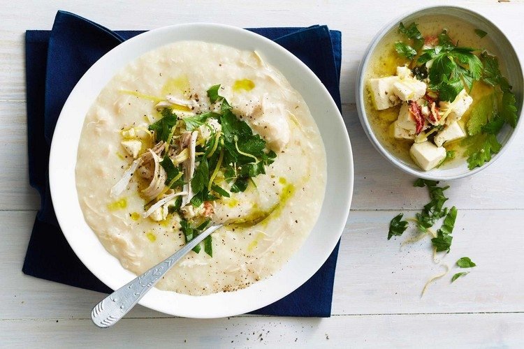 receitas de cozinha grega avgolemono sopa fácil