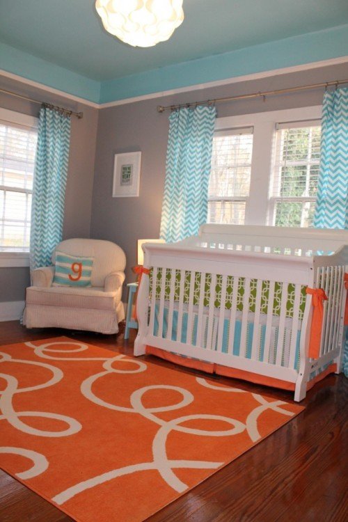 Quarto de bebê-design-decoração-idéias-laranja