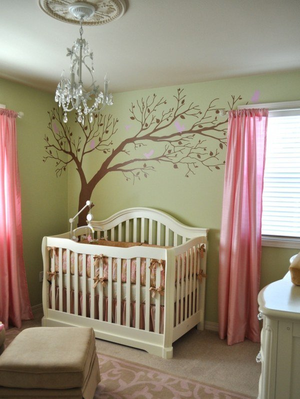 Quarto infantil-design-decoração-idéias-luz verde-rosa