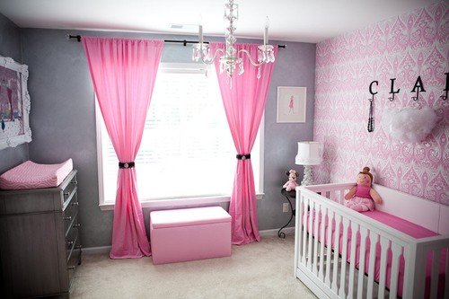 Quarto infantil-design-decoração-ideias-rosa suave-cinza