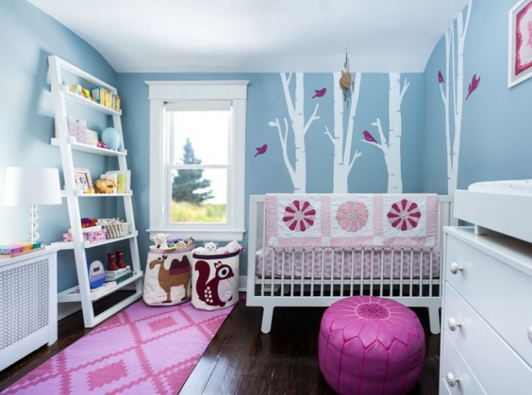 Adesivo de parede de bétula gestalen de menino azul de quarto de bebê