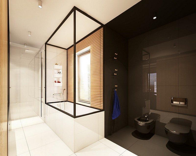 Projetando o banheiro em preto e branco - ideias modernas