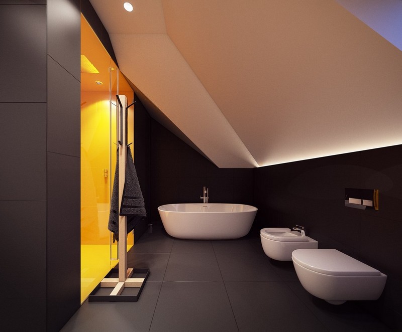 Banheiro-design-telhado-idéias-moderno