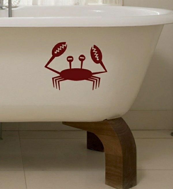 Idéias de decoração de banheira figura de câncer de banheiro