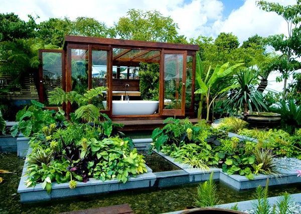 Dicas de design de jardins aquáticos com santuário de banheiro ao ar livre em burgbad