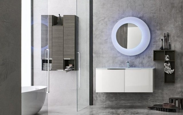 banheiro redondo-espelho-iluminação integrada-LUXOR-ARDECO