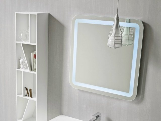 Espelho de banheiro com iluminação-bordas arredondadas-GIANO-Rexa-Design