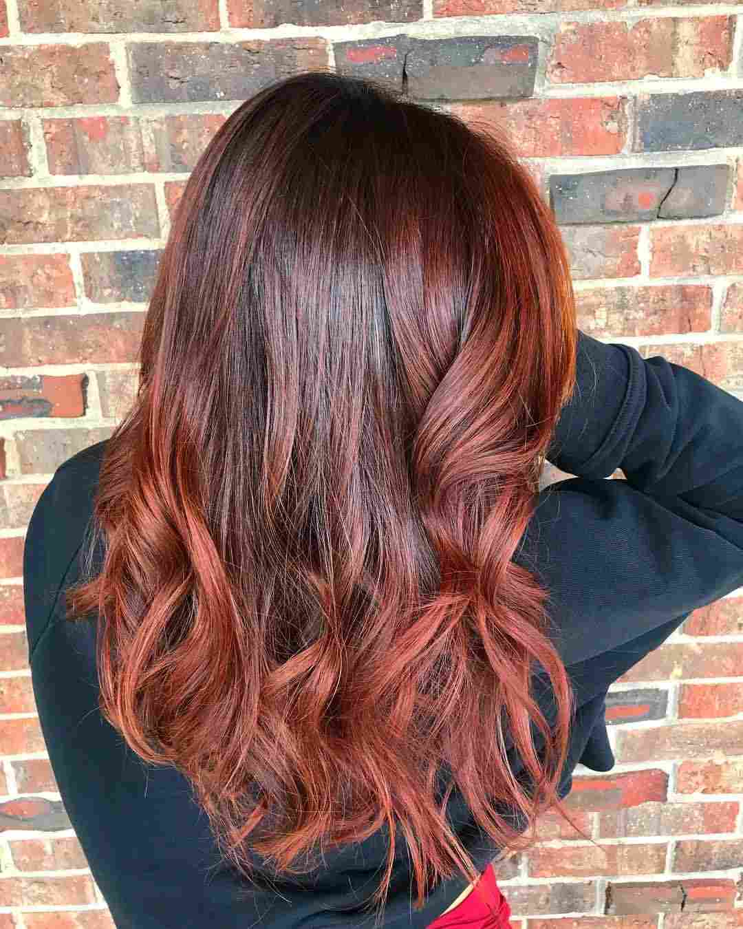 Cabelo castanho vermelho balayage ideias dicas de tratamento de cabelo comprido