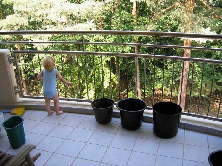Faça a varanda segura para crianças-alta varanda-corrimão-aço-bebê
