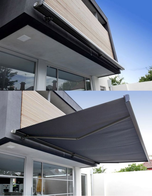 Proteção solar do terraço do toldo do toldo cassete braço articulado varanda