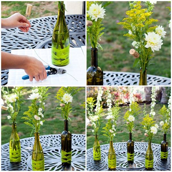Rolhas de cortiça de vinho de flor de Páscoa para decoração de mesa