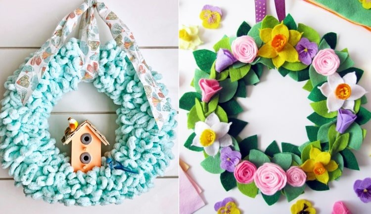 Idéias de artesanato de primavera para adultos - grinaldas como idéias de decoração para fazer você mesmo