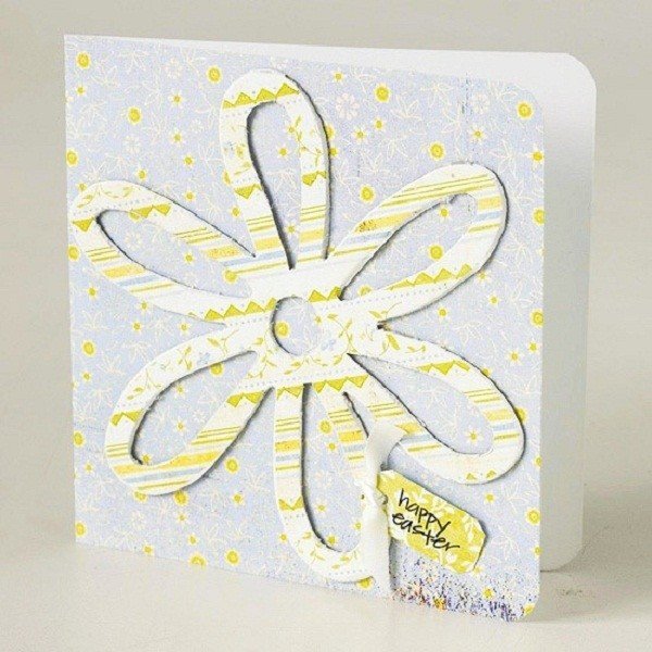 Cartão de Páscoa, flor, cartão, flores, artesanato, papel colorido, ideias-2014
