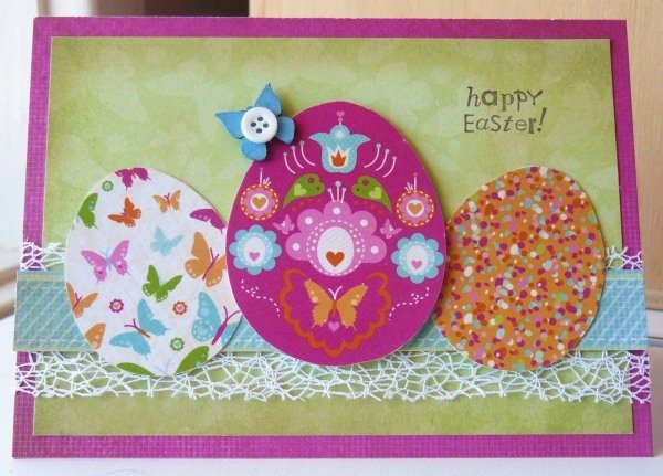 cartão de primavera colorido cartão de Páscoa idéias de artesanato pintado ovos de Páscoa