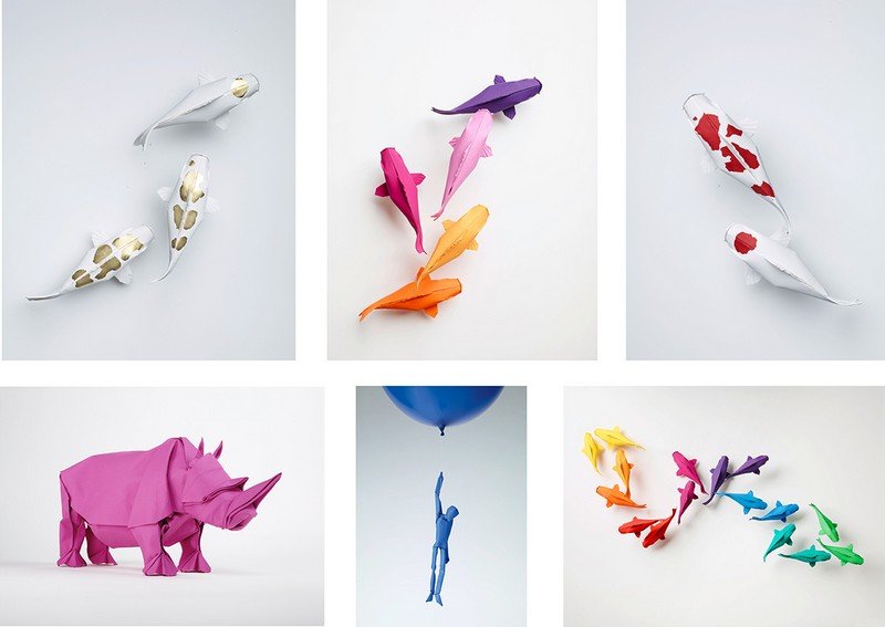 Artesanato-crianças-origami-animais-peixes-ideias para dobrar