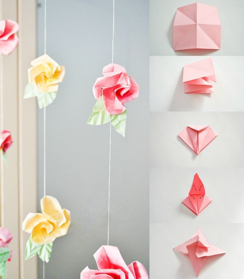 Artesanato-crianças-origami-papel-guirlanda-faça-você-mesmo