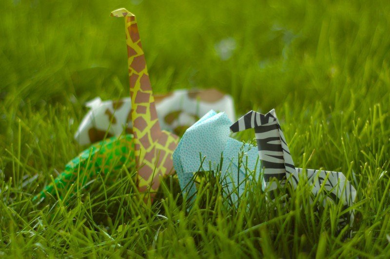 Artesanato-crianças-origami-zoológico-animais-dobra-zebra-girafa