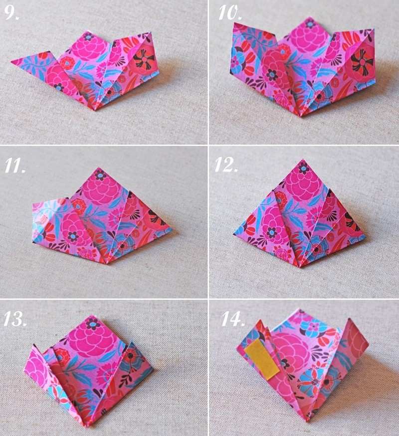 Artesanato-crianças-origami-flor-embrulho-papel-passo-instruções