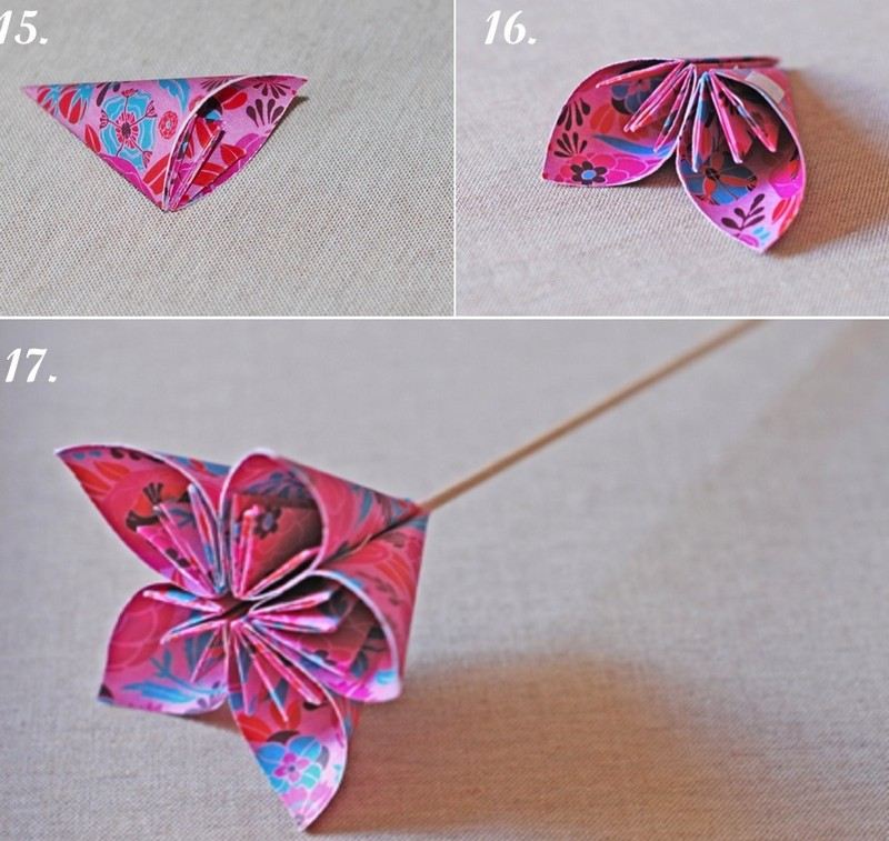 Artesanato-crianças-origami-flor-dobradura-decoração-ideias