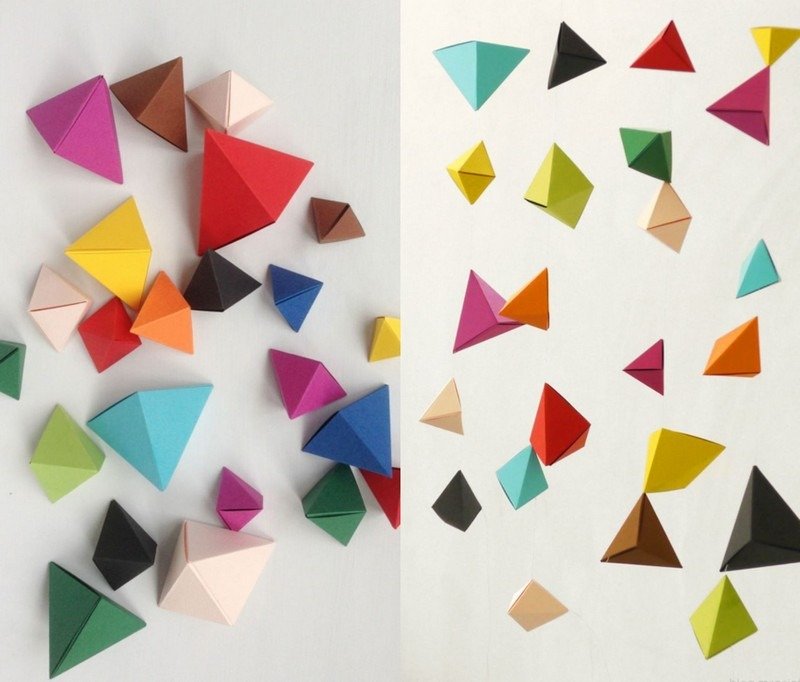 Artesanato-crianças-origami-guirlanda-papel-multicolorido