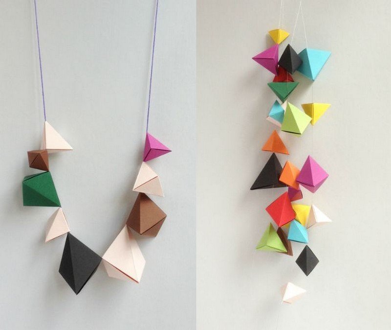 Artesanato-crianças-origami-decoração de parede-guirlanda-moderno-sinos de vento