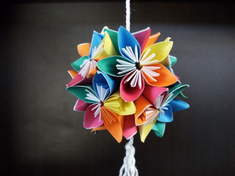 Artesanato-crianças-origami-flor-guirlanda-gravata
