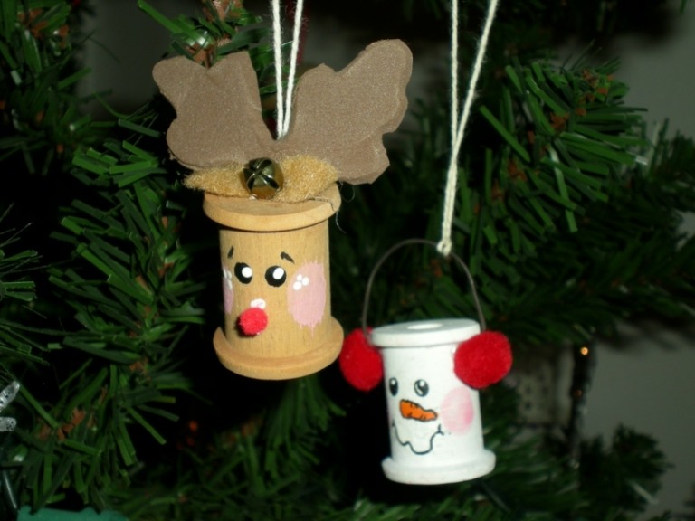 artesanato com boneco de neve fuso infantil renas pintar decorações para árvores de natal