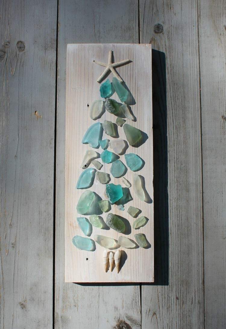 decoração de natal estilo de verão árvore de natal feita de vidro do mar