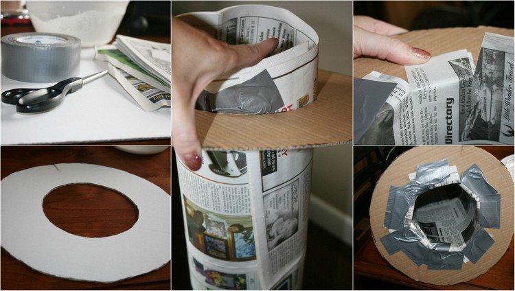 tinker-paper-mache-witch-hat-tinker-instruções-jornal-gafferband-cartolina