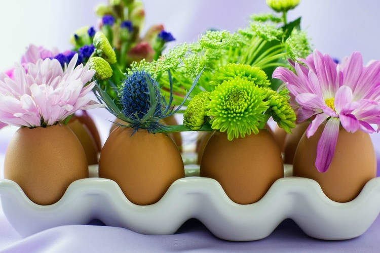 mexer para a páscoa com materiais naturais ideia para vasos de ovos de páscoa