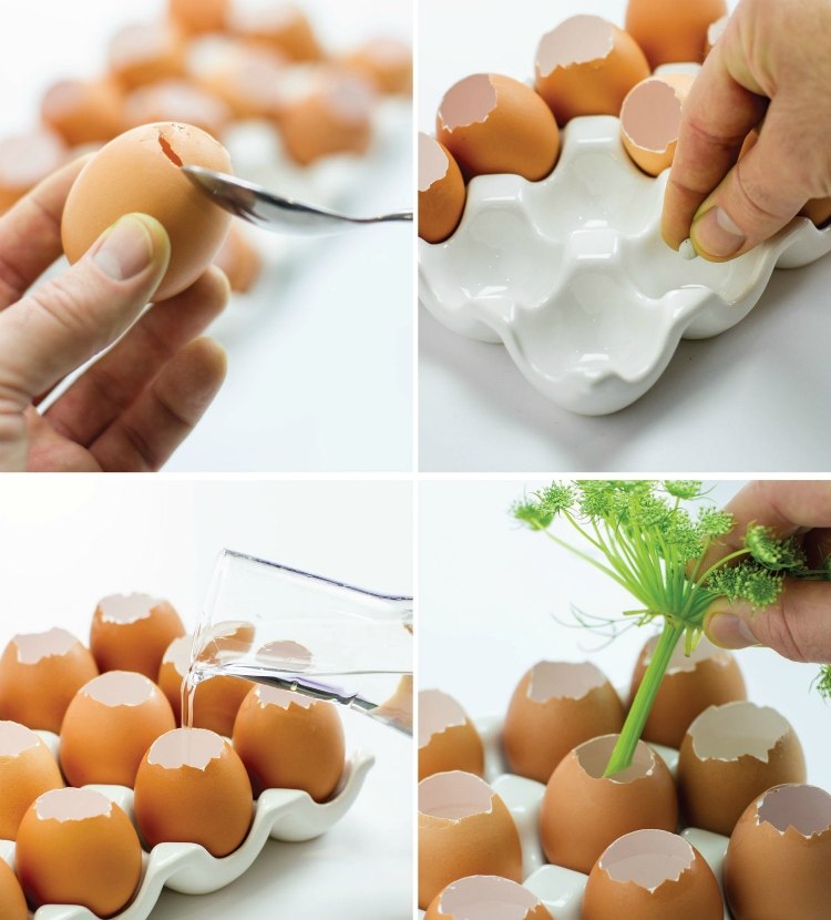 tinker easter materiais naturais - instruções de vaso de cascas de ovo