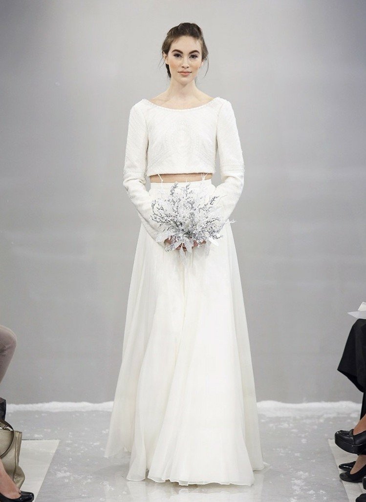vestido curto de casamento top buquê de lantejoulas bordadas de mangas compridas