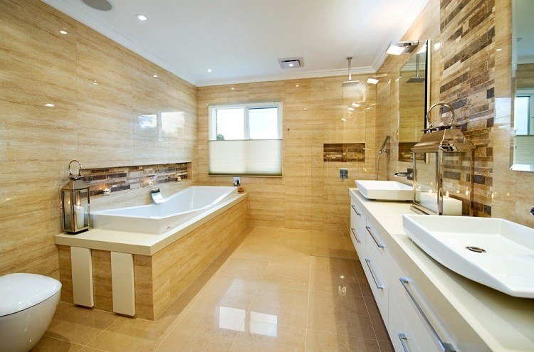Banheiras banheira em pedra natural com armários