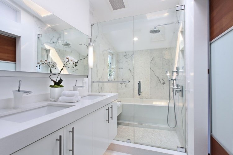 Casas de banho mobília de casa de banho branca cabine de duche design moderno