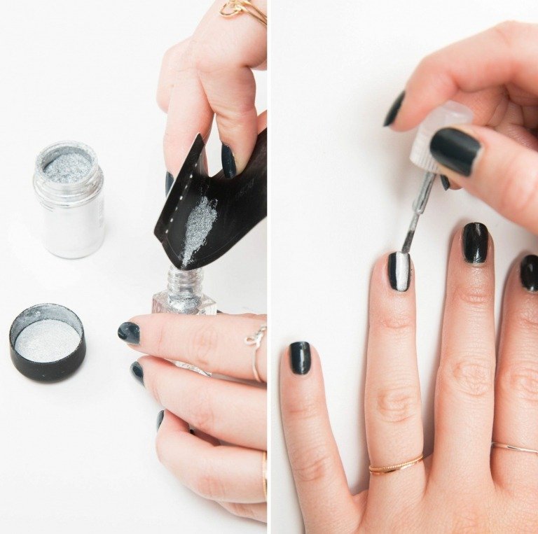 Beleza Upcycling Nail Design Ideias Glitter Eye Make Up