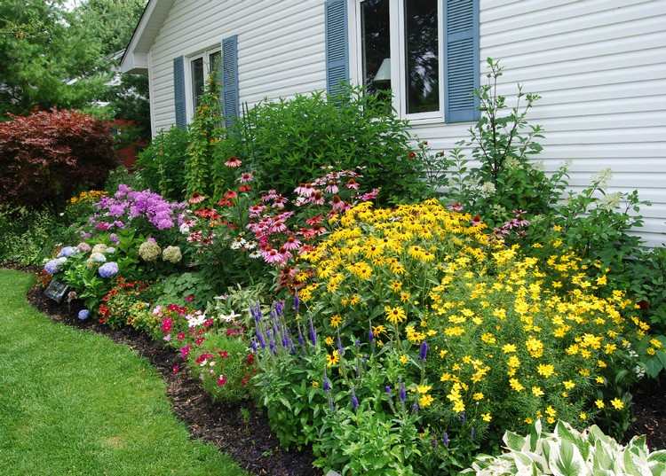 bed-design-ideas-house-wall-perennials