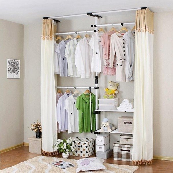 walk-in-closet-com-cortina-construa-seu-próprio-quarto-idéias-quarto de criança