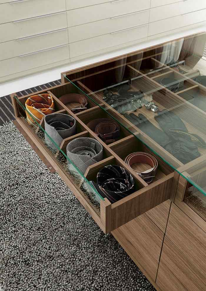 walk-in closet ilha pull-out drawer cinto tie cinturão