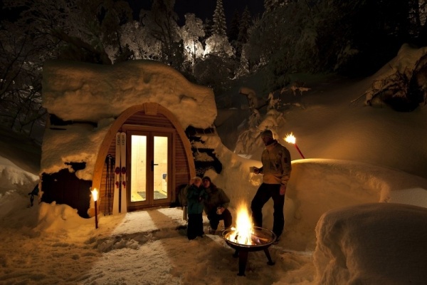 Lareira iglu PODhotel Flims-Suíça