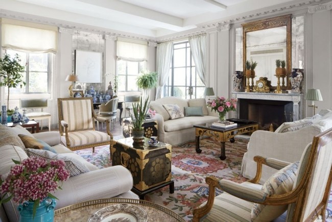 designer de sala de estar com ideias de móveis estofados vintage
