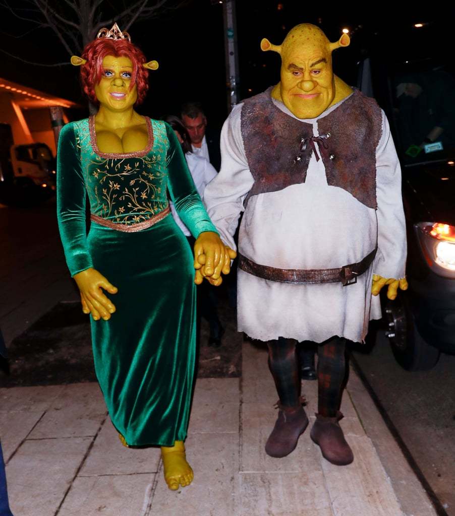 Festa temática de casais famosos com ideias de fantasias de Shrek e Fiona