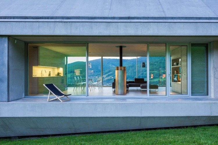 concreto-design-exterior-concreto-casa-terraço-chão ao teto-portas-terraço