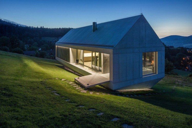concreto-design-dentro-fora-concreto-casa-iluminação-gramado