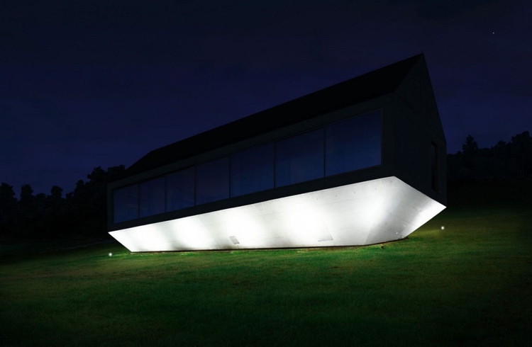 concreto-design-interior-concreto-casa-baixo-iluminação-noite