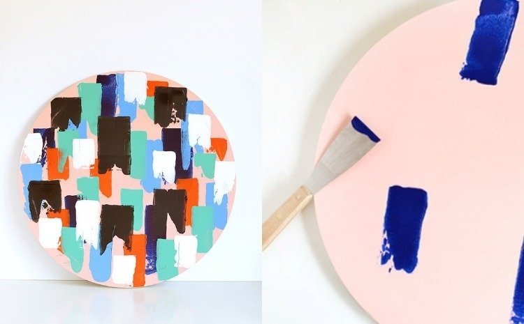 Create-your-own-pictures-wall-decoration-abstract-expressionistic-round-paint-espátula