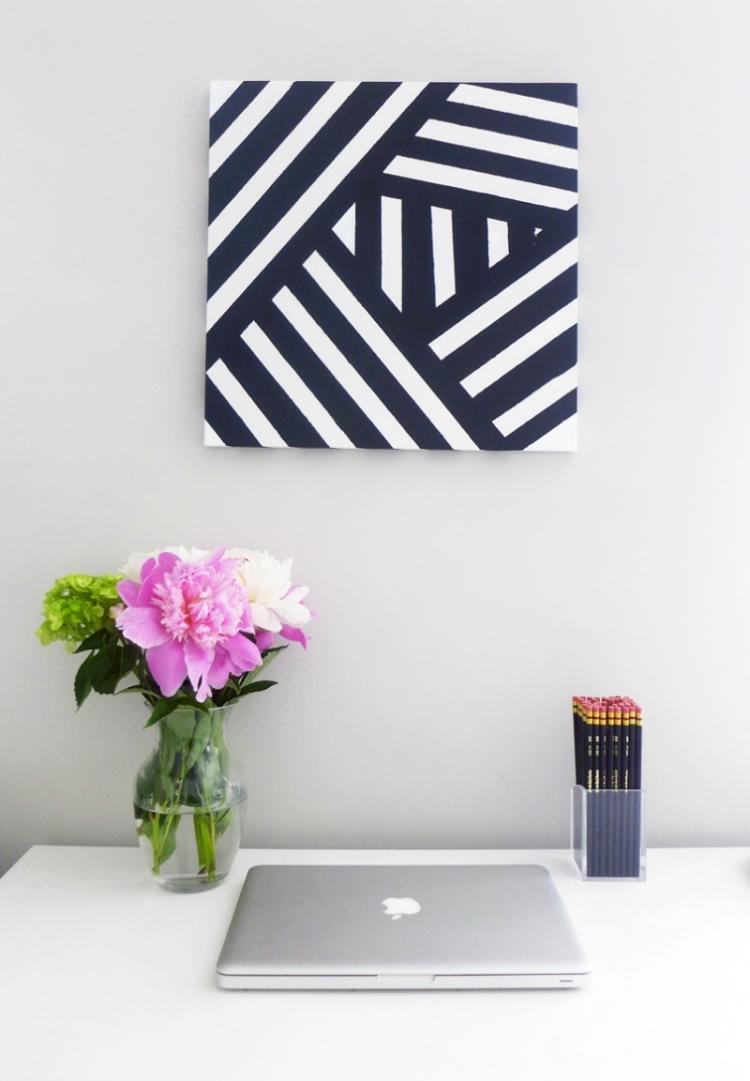 Crie suas próprias fotos-decoração-parede-geométrica-quadrado-preto-branco-minimalista